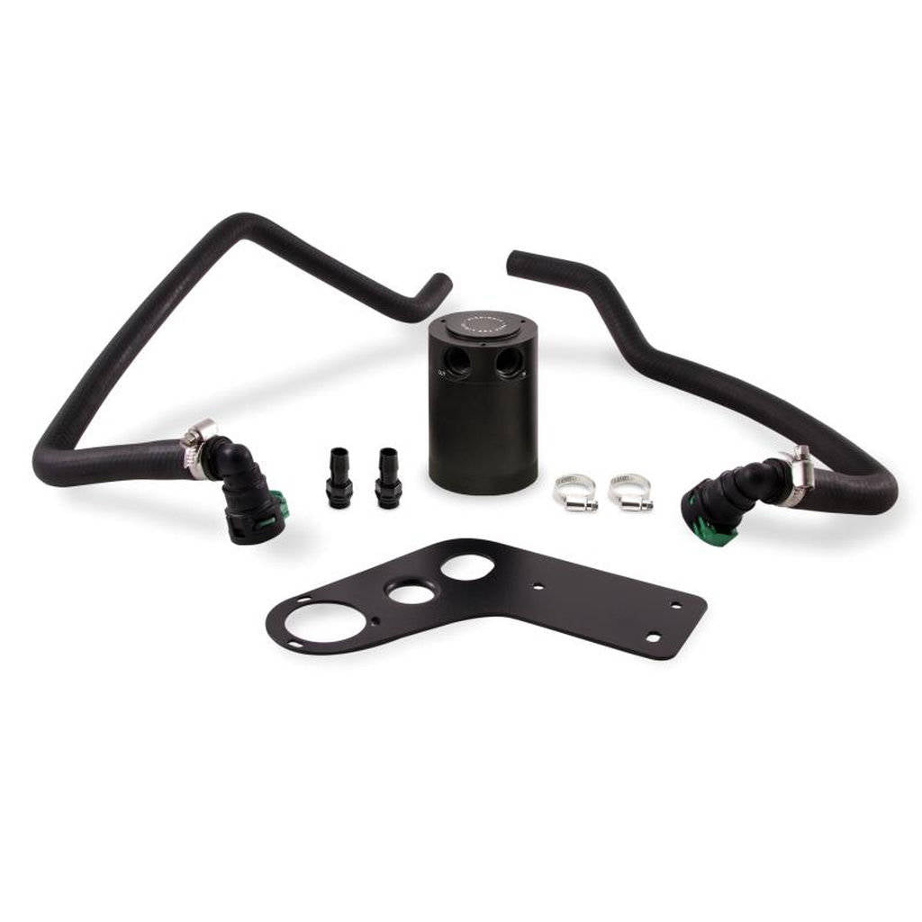 MISHIMOTO MMBCC-MUS8-15PBE FORD Mustang GT Baffled Oil Catch Can, PCV Side, 2015+ Black Photo-0