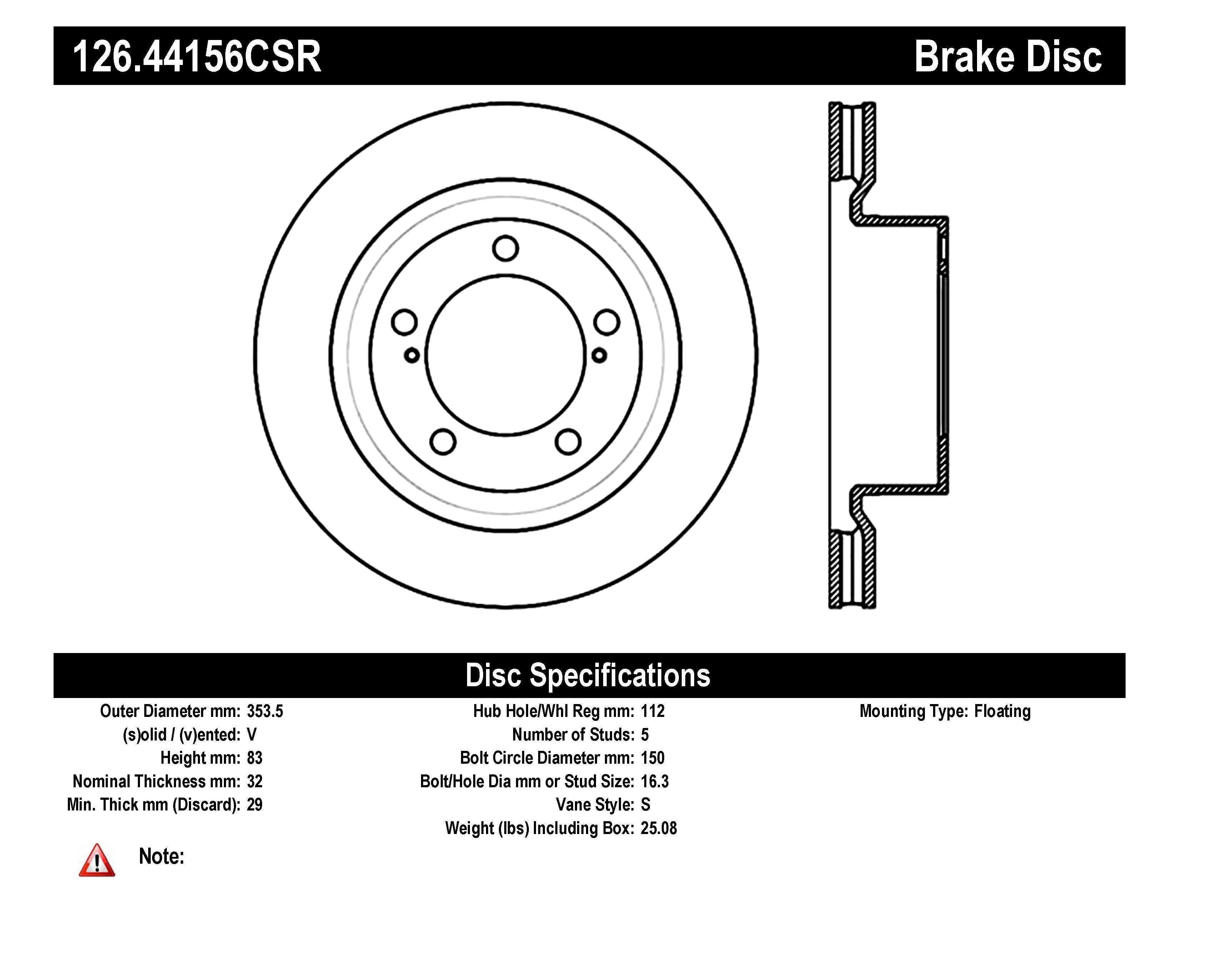 STOPTECH 126.44156CSL Front Cryo Sport Slotted Rotor Left LEXUS/TOYOTA Land Cruiser/LX570/Sequoia/Tundra 2007-2019 Photo-1