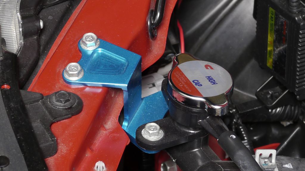 CUSCO 965 730 D Aluminium radiator cap stay for TOYOTA GT86, SUBARU BRZ Photo-0