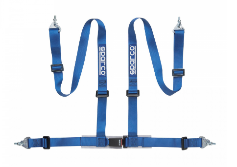 SPARCO 04604BM1AZ Harness belts CLUB H-4M, 4 points, 2", ECE, snap on, blue Photo-0