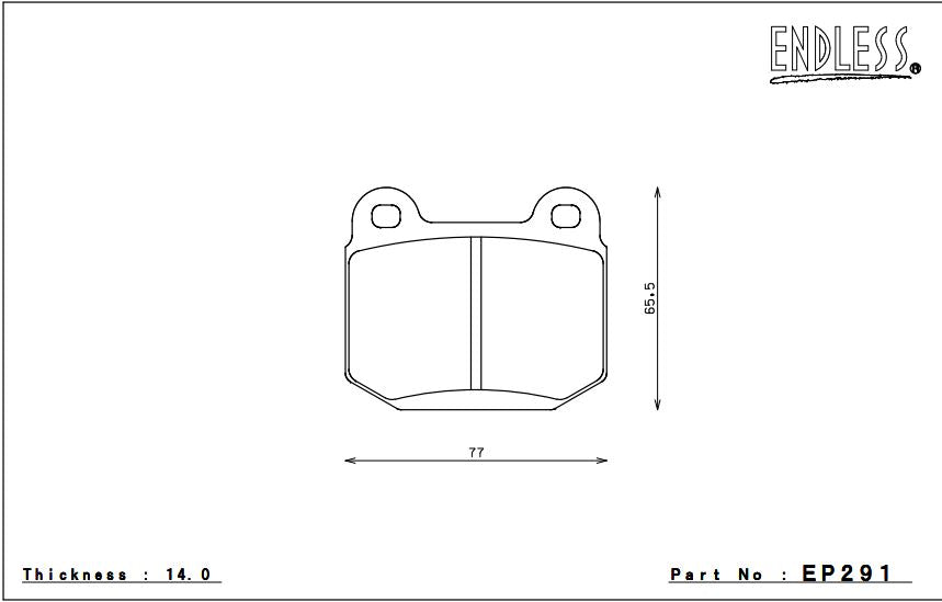 ENDLESS EP291MX72PL Rear brake pads for SUBARU STI/MMC EVO/NISSAN 350Z/GT-R R33/R34 Photo-0