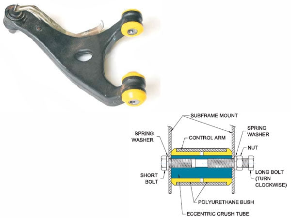 WHITELINE KCA326 Rear Control arm upper inner bushing (adjustable allows +/- 0.75deg camber) SUBARU IMPREZA 2008+, BRZ, TOYOTA GT86, SCION FR-S Photo-1
