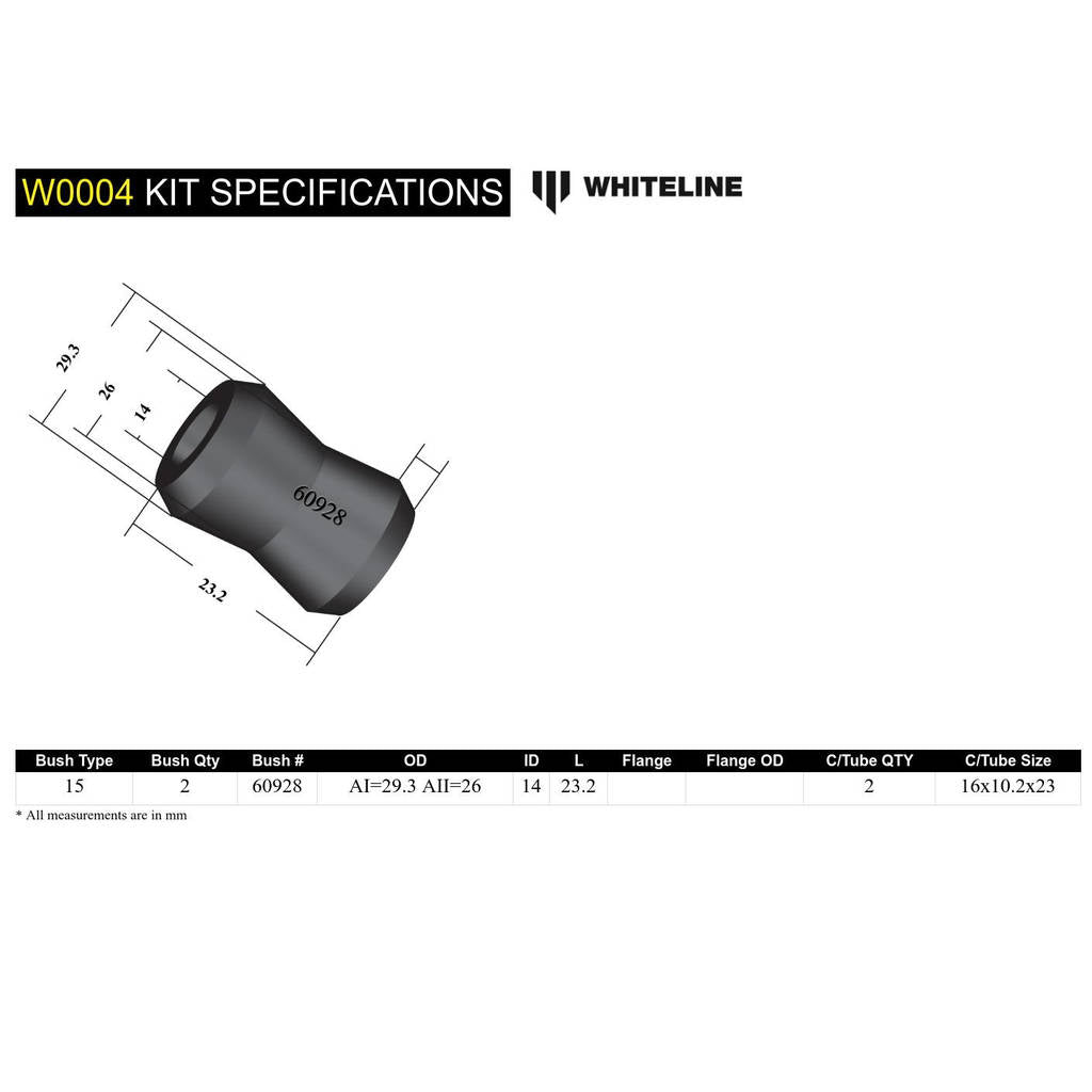 WHITELINE W0004 Universal Anti Roll Bar Link - S Style Single or Double Eye link Service Kit Photo-3
