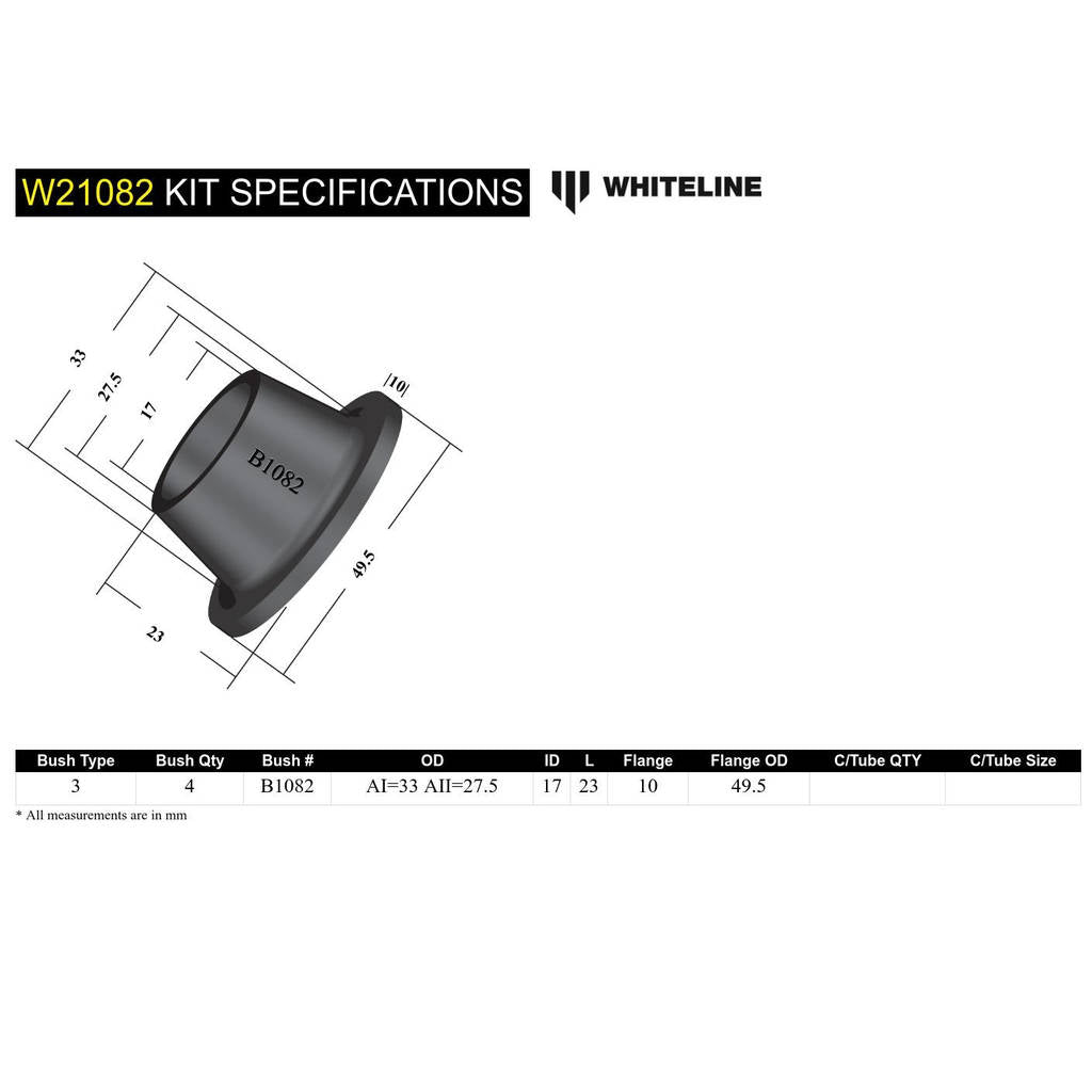 WHITELINE W21082 Front Control Arm Bushing - Lower Outer Photo-4