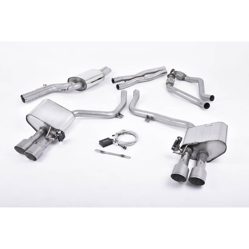 MILLTEK SSXAU408 Cat-back Quad 100mm GT100 AUDI S4 3.0 Supercharged V6 B8.5 Photo-0