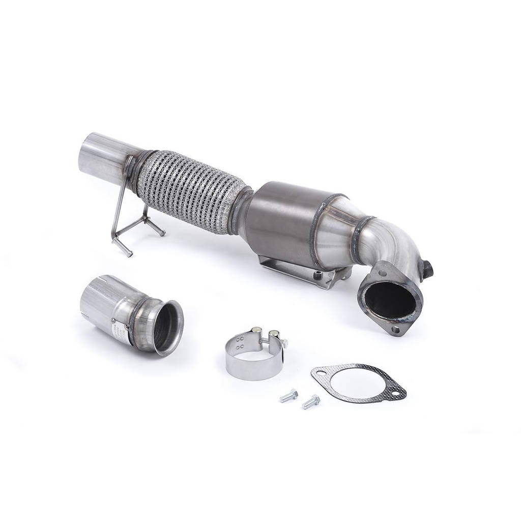 MILLTEK SSXFD193 Large Bore Downpipe and Hi-Flow Sports Cat 76,2 FORD Focus Mk3 RS 2.3L EcoBoost 4wd 5-Door Hatchback Photo-0