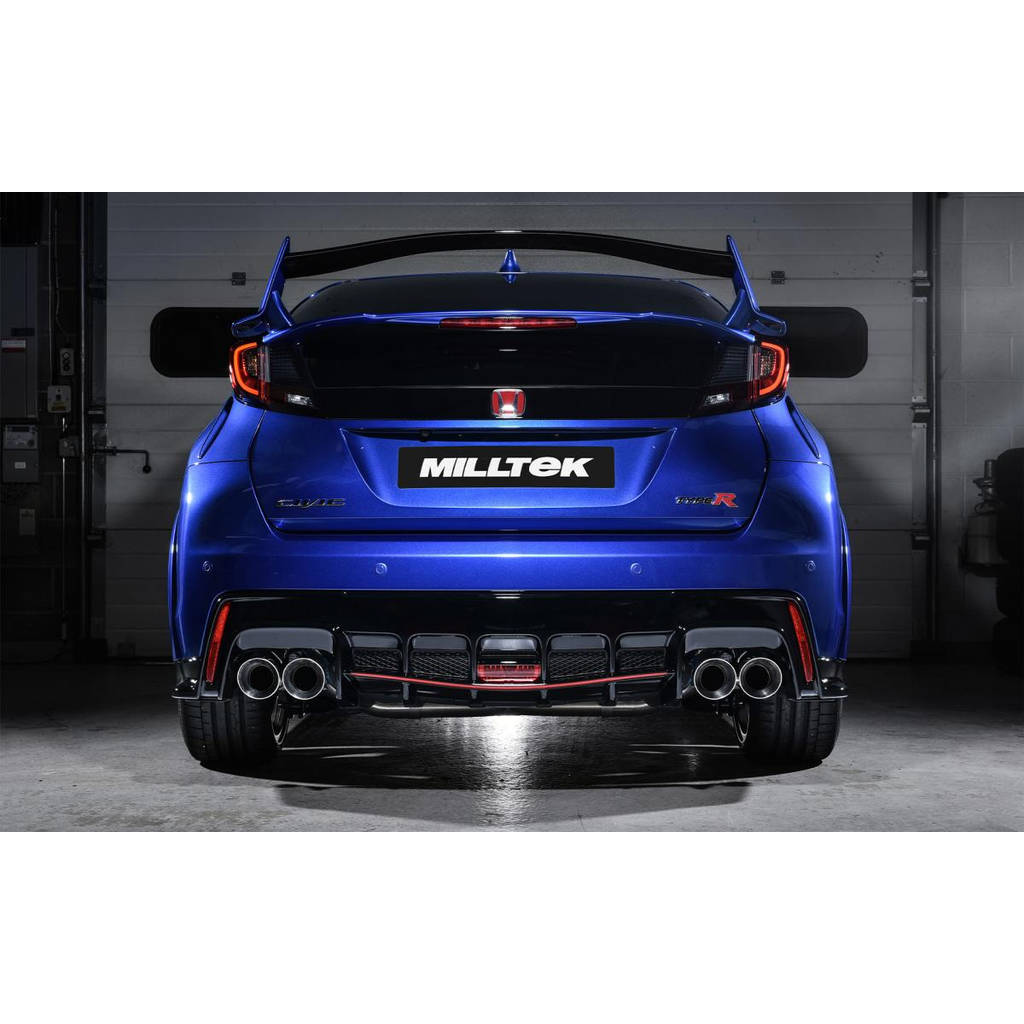MILLTEK SSXHO228 Cat-back Quad 100mm GT100 HONDA Civic Type R FK2 Turbocharged 2.0 litre i-VTEC (LHD models only) Photo-2
