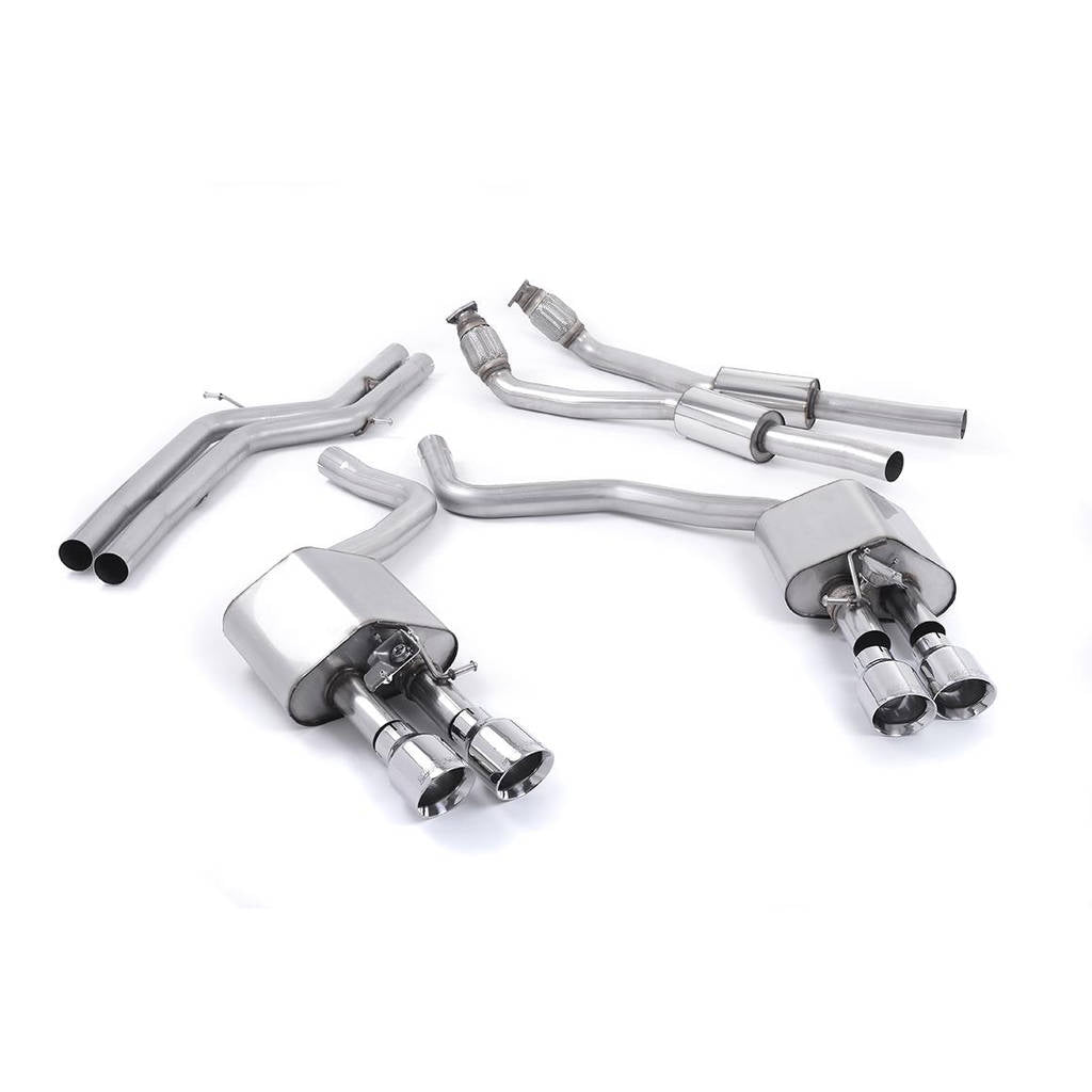 MILLTEK SSXAU443 Cat-back Quad 100mm GT100 AUDI S6 4.0 TFSI C7 quattro Photo-0