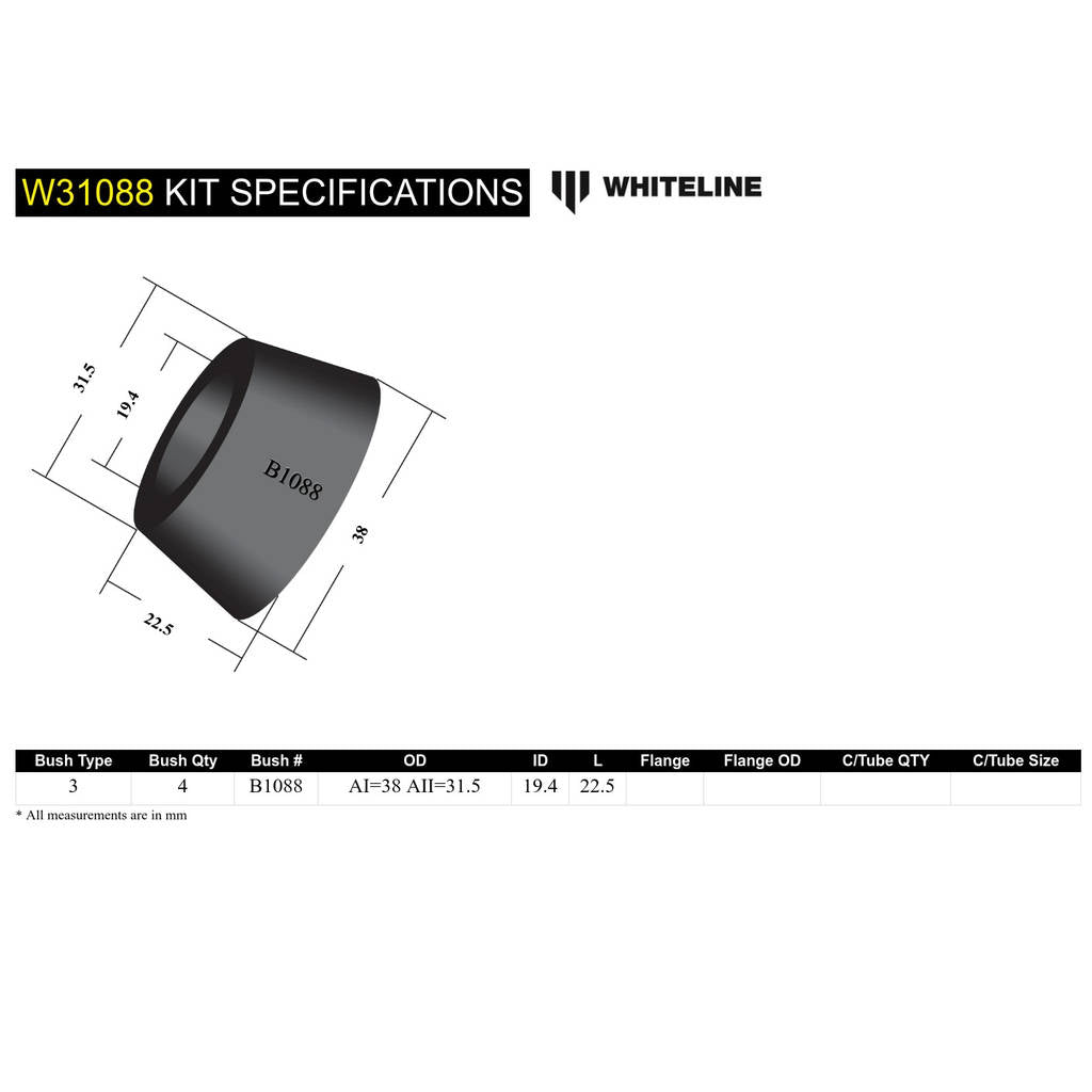 WHITELINE W31088 Sway Bar Link Bushing Photo-3