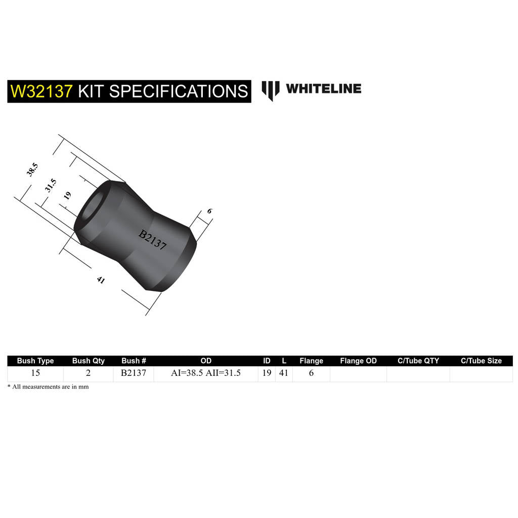 WHITELINE W32137 Rear Shock Absorber - Lower Bushing Kit for Toyota Land Cruiser 80/105 Series Photo-4