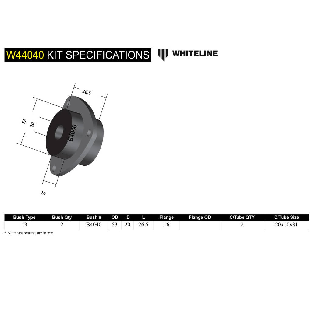 WHITELINE W44040 Rear Strut Mount - Kit for BMW 3 Series, M3/Z3 Photo-5