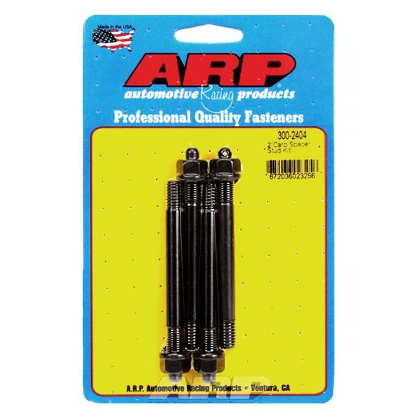 ARP 300-2404 Carburetor Stud Kit 2˝ spacer. 1 stud drilled for wire seal. 8740. hex Photo-0