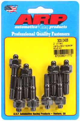ARP 300-2406 Carburetor Stud Kit 2˝ spacer. 1 stud drilled for wire seal. 8740. hex Photo-0