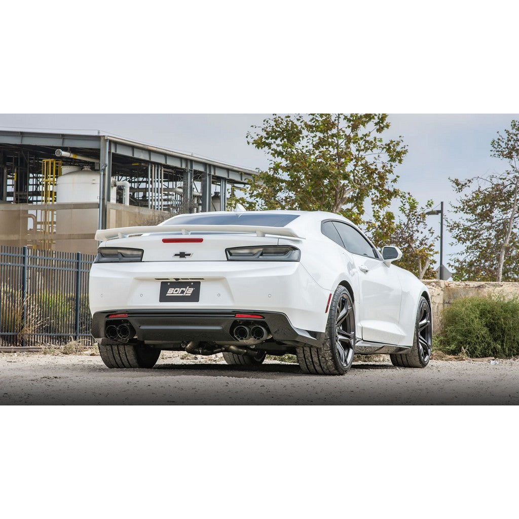 BORLA 140726CFBA Exhaust system "S-TYPE" for CHEVROLET CAMARO ZL1 6.62 "CARBON FIBER BLACK ANODIZED TIPS Photo-1
