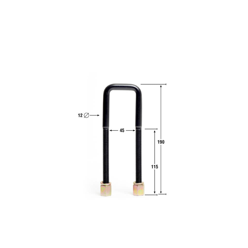 WHITELINE KUB100 Universal U Bolts - ID=45mm, L=175mm, Thread=M12 - square top Photo-2