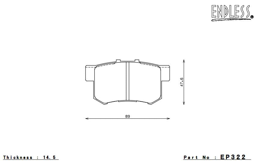 ENDLESS EP322SSY Rear brake pads HONDA CIVIC Si/CR-V/PRELUDE/ELEMENT/ISUZU AMIGO/AXIOM Photo-0
