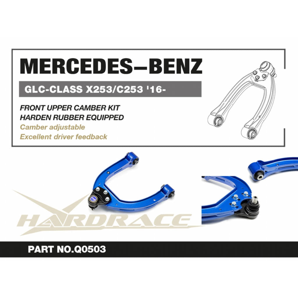 HARDRACE Q0503 M.BENZ GLC-CLASS '16-/C-CLASS '15- FRONT UPPER CAMBER KIT V2 (HARDEN RUBBER) - 2PCS/SET Photo-1