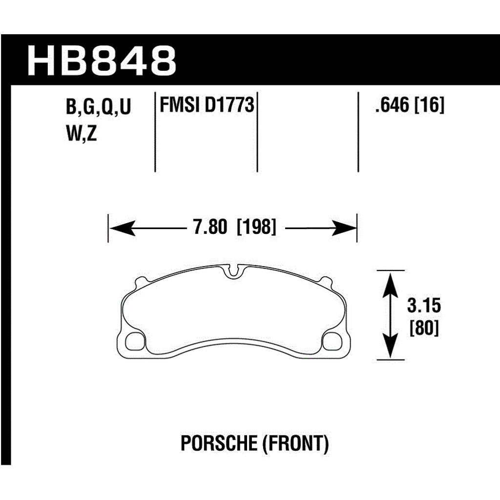 HAWK HB848Z.646 Brake Pads Street PC Front PORSCHE 911 GT3/GT3 RS/Cayman GT4 2016-2018 Photo-2