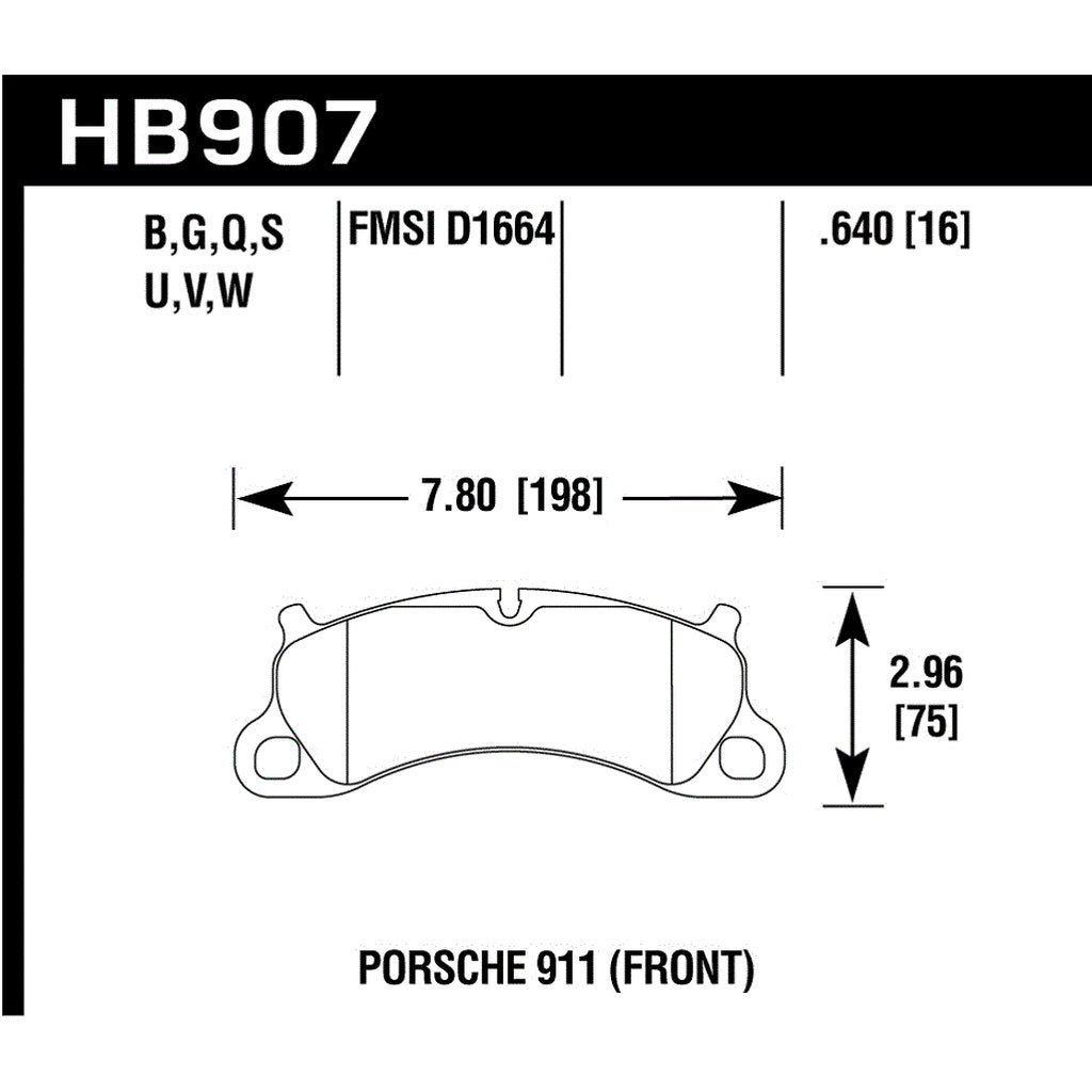 HAWK HB907N.640 Brake Pads Street HP+ Front PORSCHE 911 Carrera 4 GTS/S 2013-2016 Photo-2