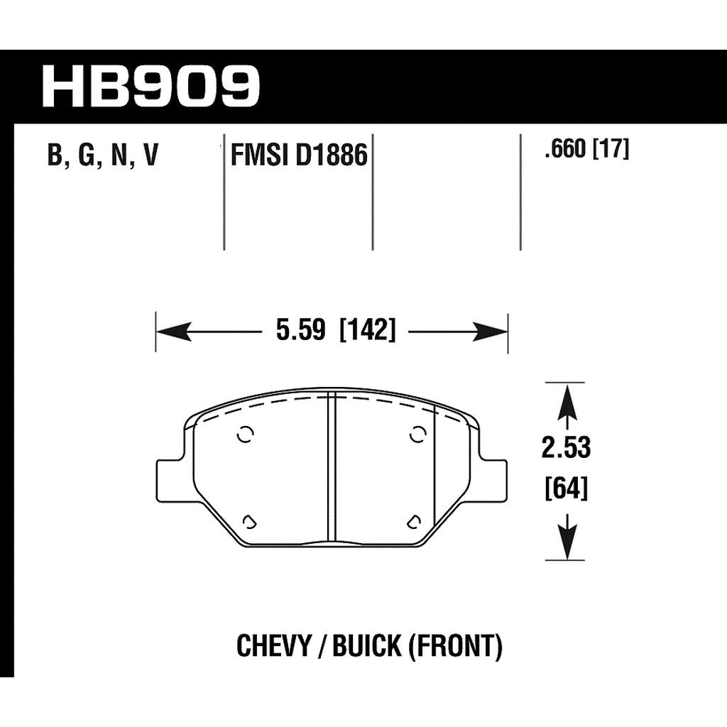 HAWK HB909B.660 Brake Pads Street HPS 5.0 Photo-2
