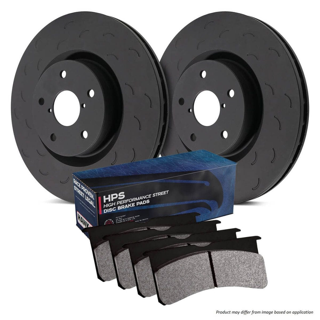 HAWK HKS4380.298F Brake Kit (Rotor Talon Slotted-Only HPS Brake Pad) Photo-0