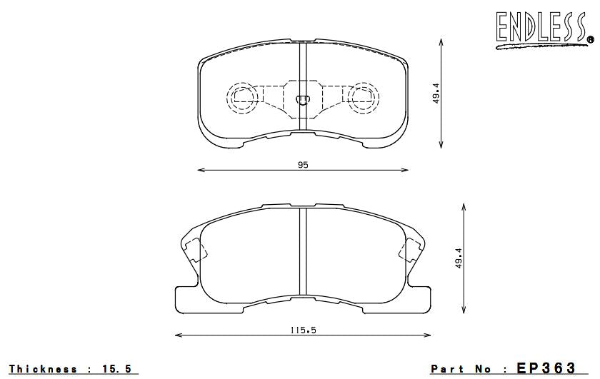 ENDLESS EP363SSY Front brake pads TOYOTA DUET M100A/M110A Photo-0