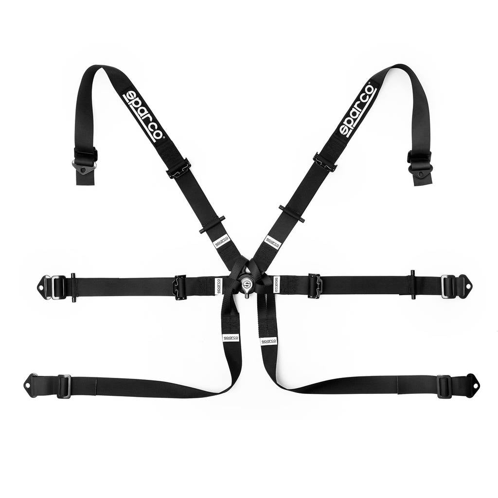 SPARCO 04819H2NR Harness belts 2", 6 point, steel adjusters, HANS, FIA 8853-2016, black Photo-0