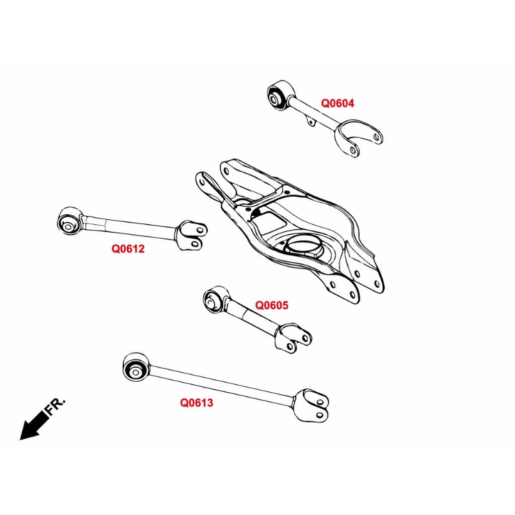 HARDRACE Q0612 REAR UPPER FRONT ARM (HARDEN RUBBER) - 2PCS/SET TESLA MODEL 3 '17- Photo-5