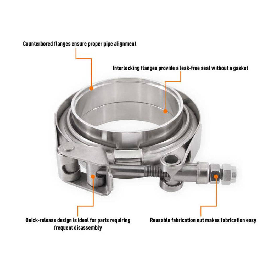 MISHIMOTO MMCLAMP-VS-25 Stainless Steel V-Band Clamp, 2.5" (63.5mm) Photo-3