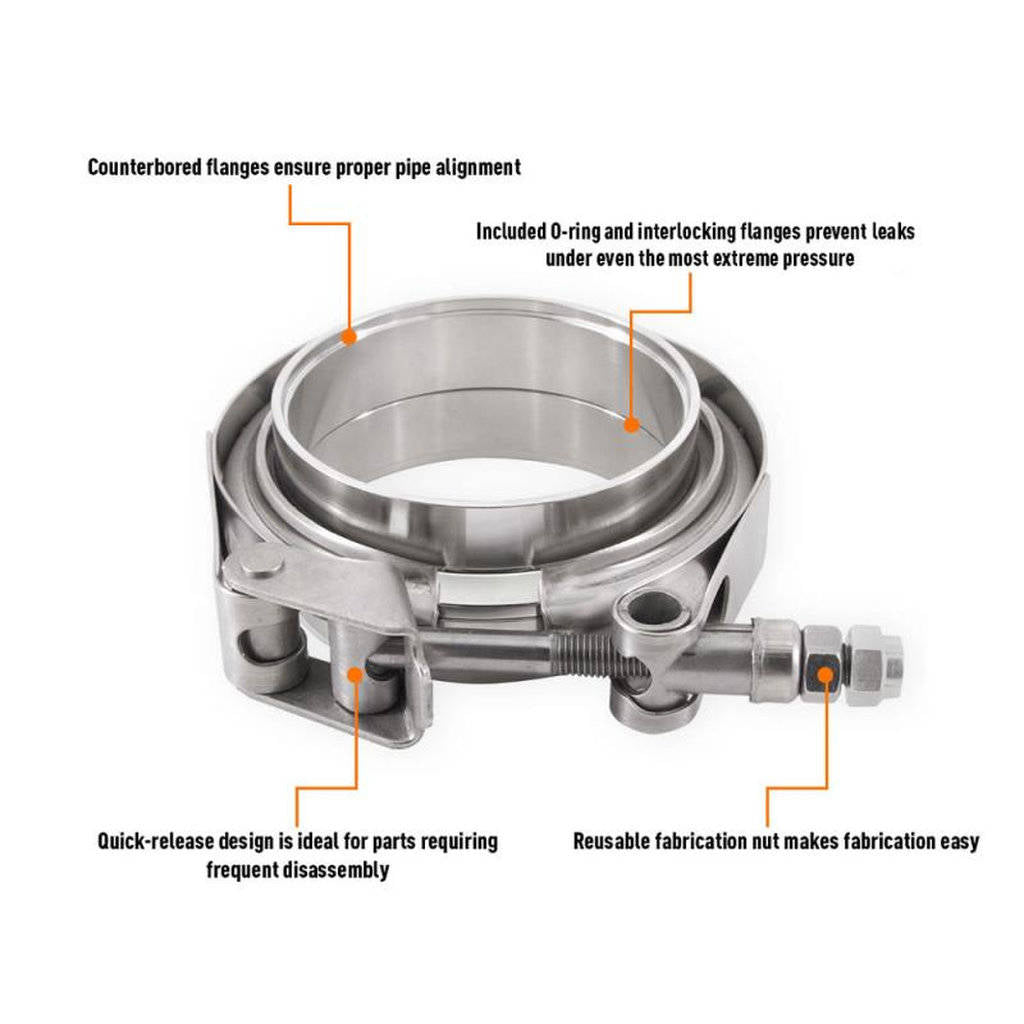 MISHIMOTO MMCLAMP-VA-35 Aluminum V-Band Clamp, 3.5" (88.9mm) Photo-3