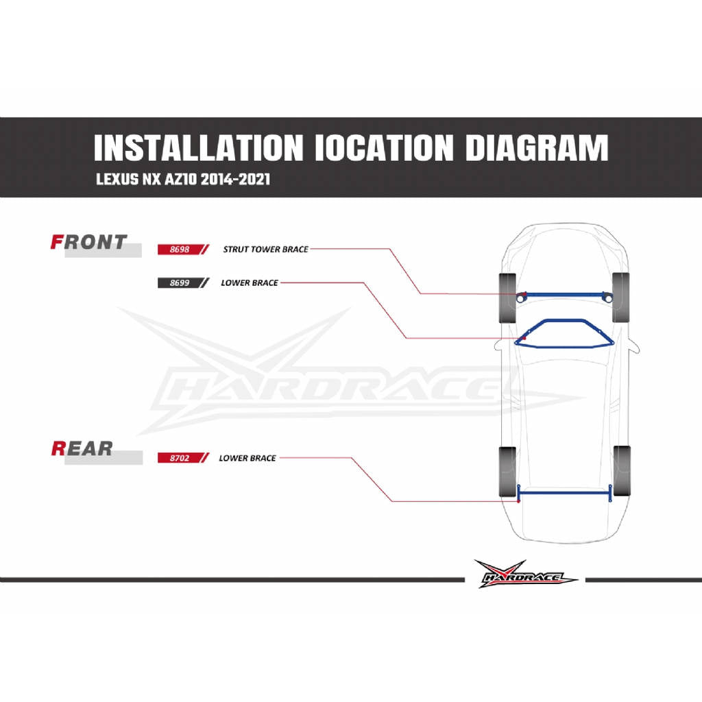 HARDRACE 8699 BODY REINFORCED BAR LEXUS LEXUS NX AGZ15/AYZ10 14- Photo-7