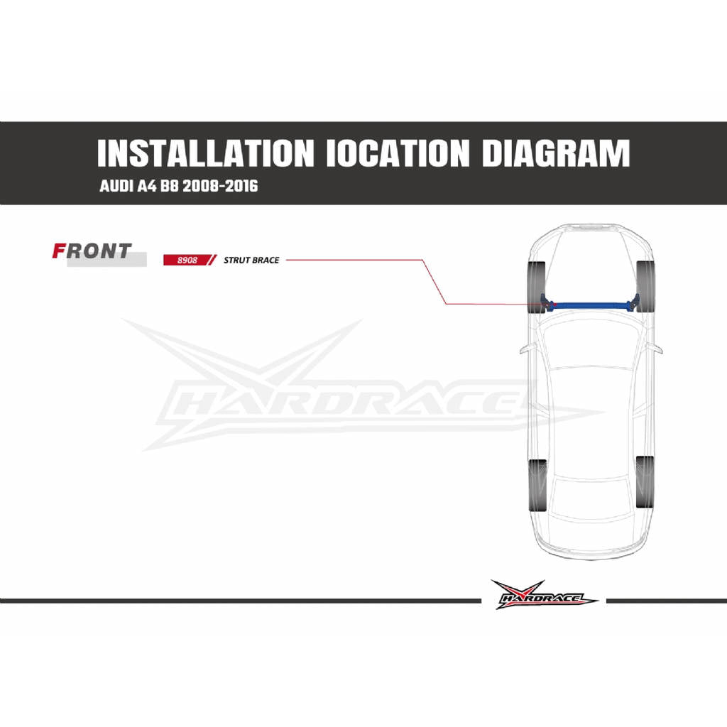 HARDRACE 8908 BODY REINFORCED BAR AUDI AUDI A4 B8 08-12 Photo-9