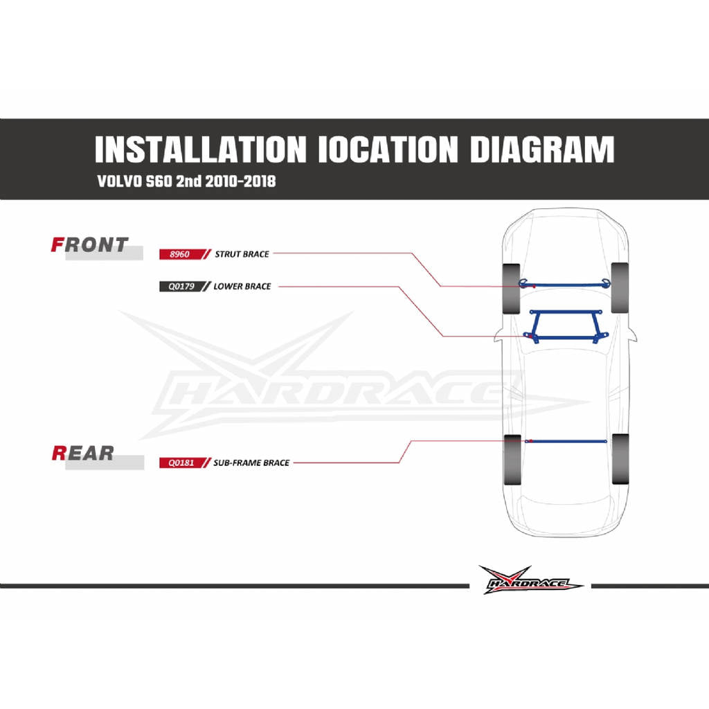HARDRACE Q0181 BODY REINFORCED BAR VOLVO VOLVO V60 Photo-9