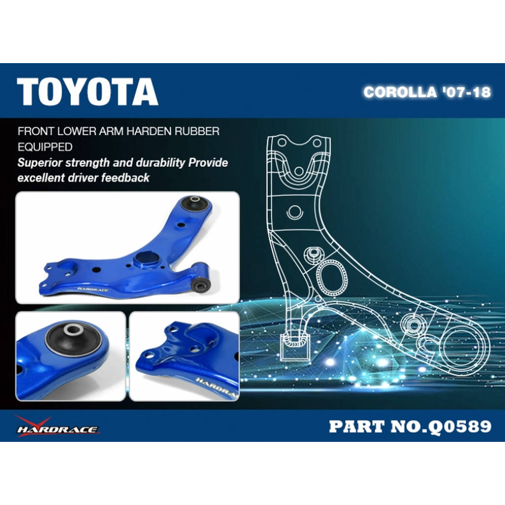 HARDRACE Q0589 CONTROL ARM TOYOTA COROLLA E150 07-13 Photo-1