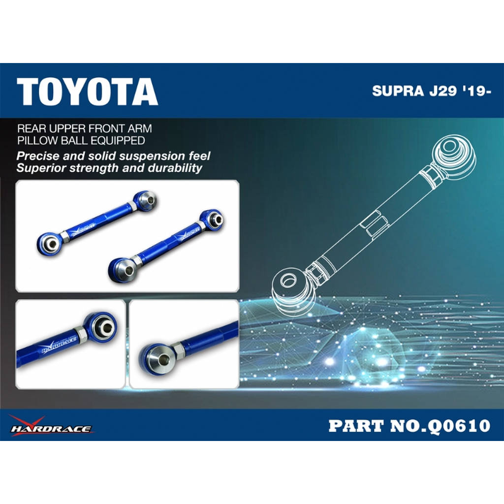 HARDRACE Q0610 ADJ. CAMBER/TOE/CASTER ARM- TOYOTA SUPRA J29 19- Photo-1