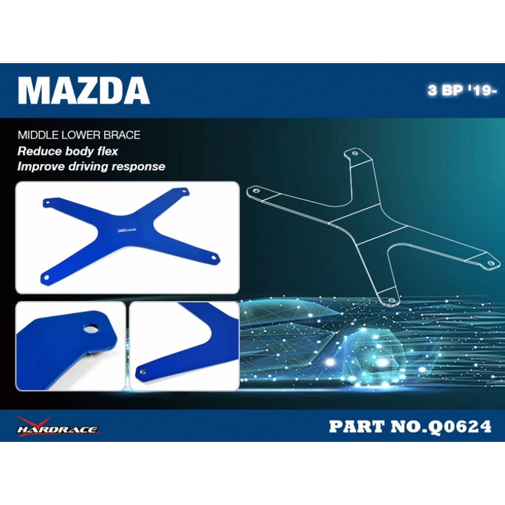 HARDRACE Q0624 BODY REINFORCED BAR MAZDA MAZDA 3 BP 19- Photo-2