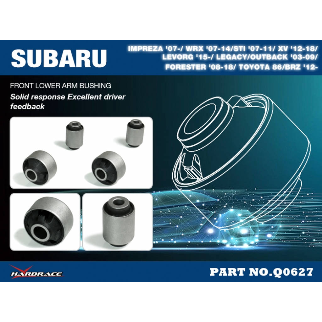 HARDRACE Q0627 HARDEN RUBBER BUSHING SUBARU IMPREZA GE/GH 07-11 Photo-1
