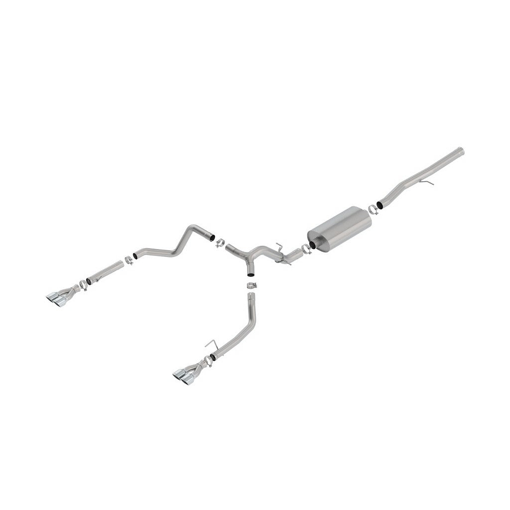 BORLA 140782 Cat-Back "Touring" 3.5", 2.75 D SQ RL AC 3.5" x 3.28" SQ x 5.42" CHEVROLET SILVERADO 1500 6.2L V8 AT Photo-0