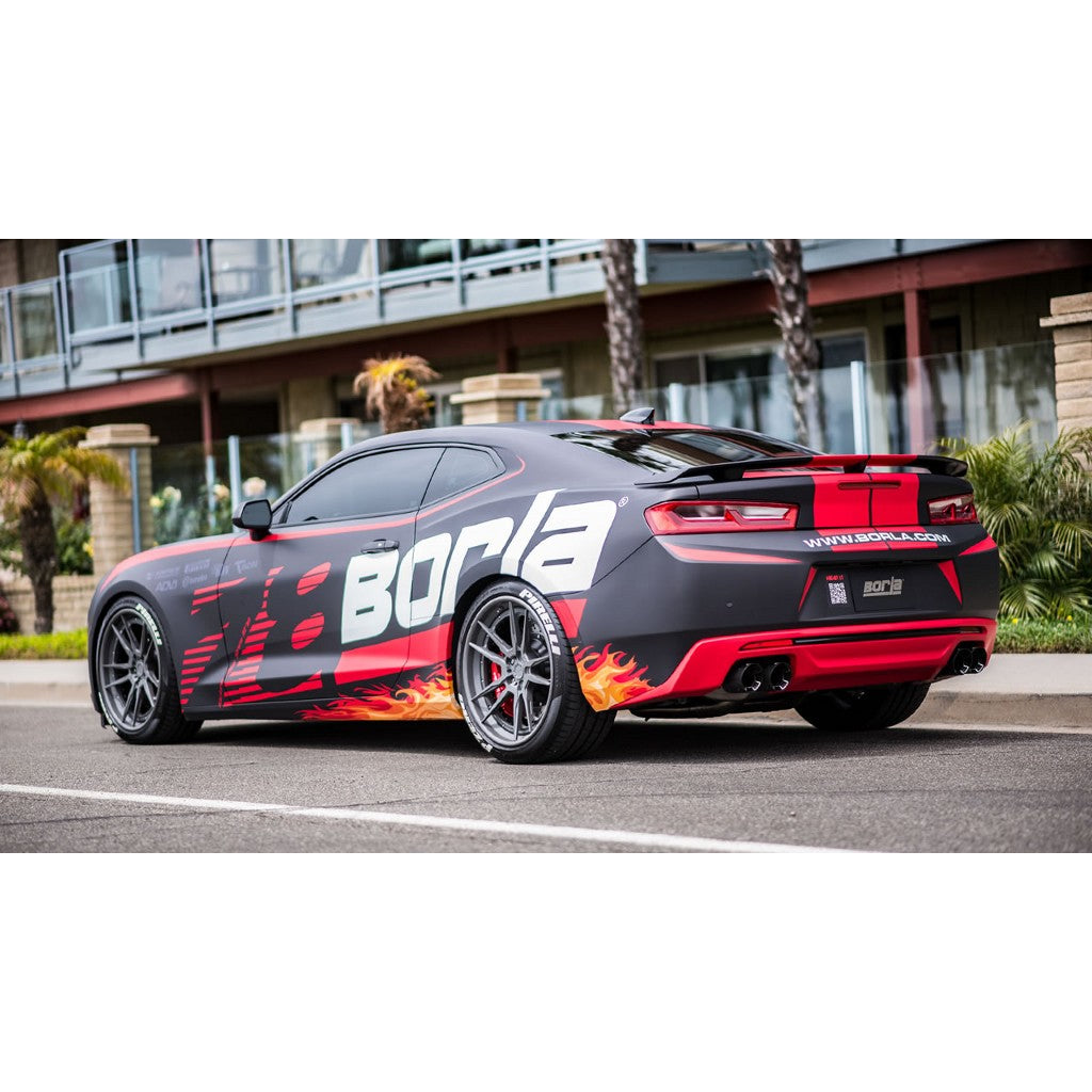 BORLA 140687CF Cat-Back "S-Type", For use w / Long Tube Headers 3", 2.25" D RD RL AC 4" RD x 6.25" CHEVROLET CAMARO V8 6.2L V8 Photo-3