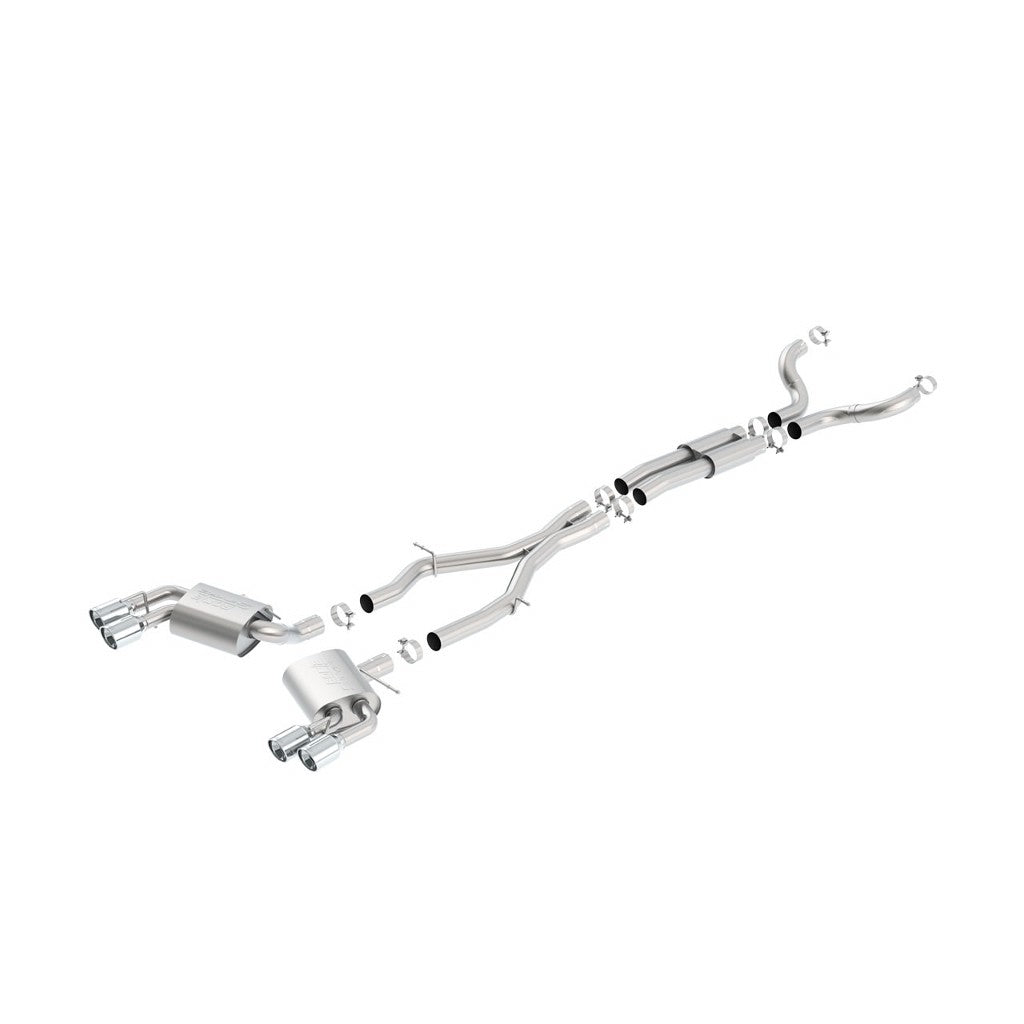 BORLA 140687 Cat-Back "S-Type", For use w/Long Tube Headers 3", 2.25" D RD RL AC 4" RD x 6.25" CHEVROLET CAMARO V8 6.2L V8 AT Photo-0