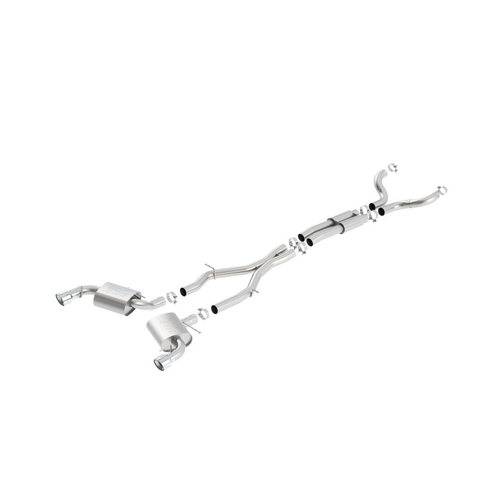 BORLA 140690 Cat-Back "ATAK", For use w/Long Tube Headers 3" S RD RL AC 4.5" RD x 5.75" CHEVROLET CAMARO V8 6.2L V8 AT/MT Photo-0