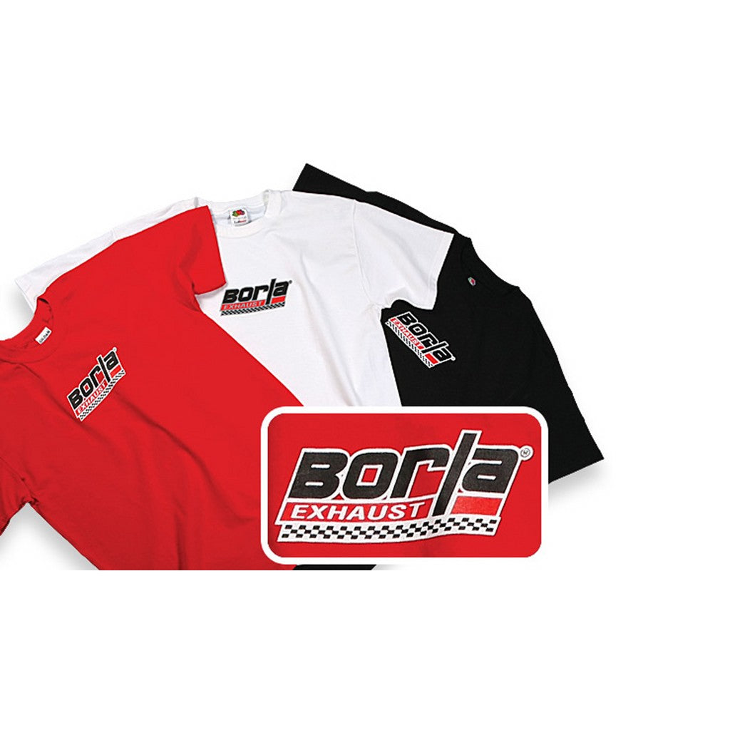 BORLA 21276 T-SHIRTS with CHECKERED BORLA LOGO, CREW NECK, MEN Black, Size Medium Photo-0