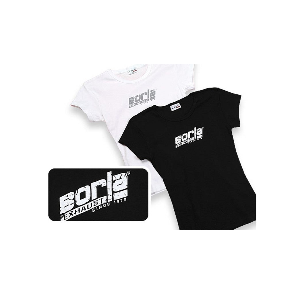 BORLA 21386 T-SHIRTS with DISTRESSED BORLA LOGO, SCOOP NECK, WOMEN Red, Size Large Photo-0
