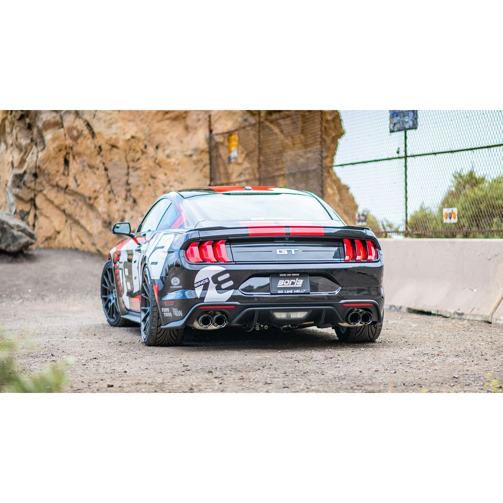 BORLA 140743CF Cat-Back "ATAK" 3.0" D RD AC 4" RD x 9.5" FORD MUSTANG GT 5.0L V8 AT / MT Photo-1