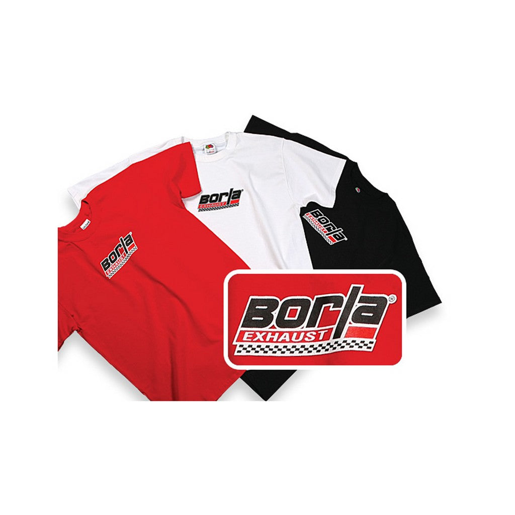 BORLA 21303 T-SHIRTS with CHECKERED BORLA LOGO, CREW NECK, MEN Red, Size Medium Photo-0