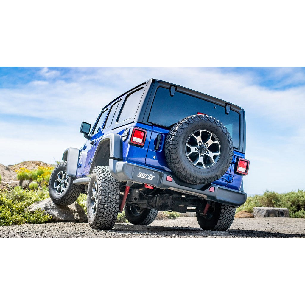 BORLA 140787 Exhaust System Cat-Back S-Type, 2.75" (2.75" Turndown Tip) for JEEP Wrangler 2.0L (JLU) 2018- Photo-1