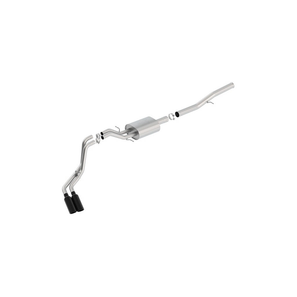 BORLA 140577BC Cat-Back "ATAK" 3.5", 2.25" D RD RL AC 4" RD x 14" GMC SIERRA 1500 6.2L V8 AT / MT Photo-0
