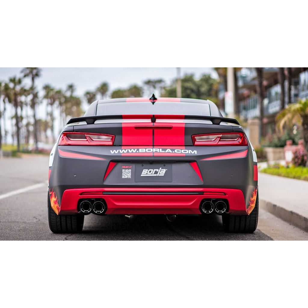 BORLA 11921CF Axle-Back "ATAK" 2.75, 2.5" D RD RL AC 4" RD x 6.25" CHEVROLET CAMARO V8 6.2L V8 AT / MT Photo-1