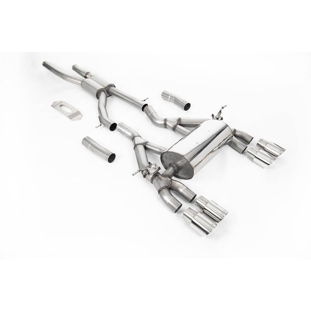 MILLTEK SSXBM1117 Cat-back Quad 90mm GT90 BMW 3 Series F80 M3 & M3 Competition Saloon (OPF/GPF Models Only) Photo-0
