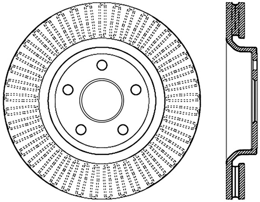 STOPTECH 126.58008SL Front StopTech Sport Slotted Rotor Left DODGE/JEEP Durango/Grand Cherokee 2011-2020 Photo-1